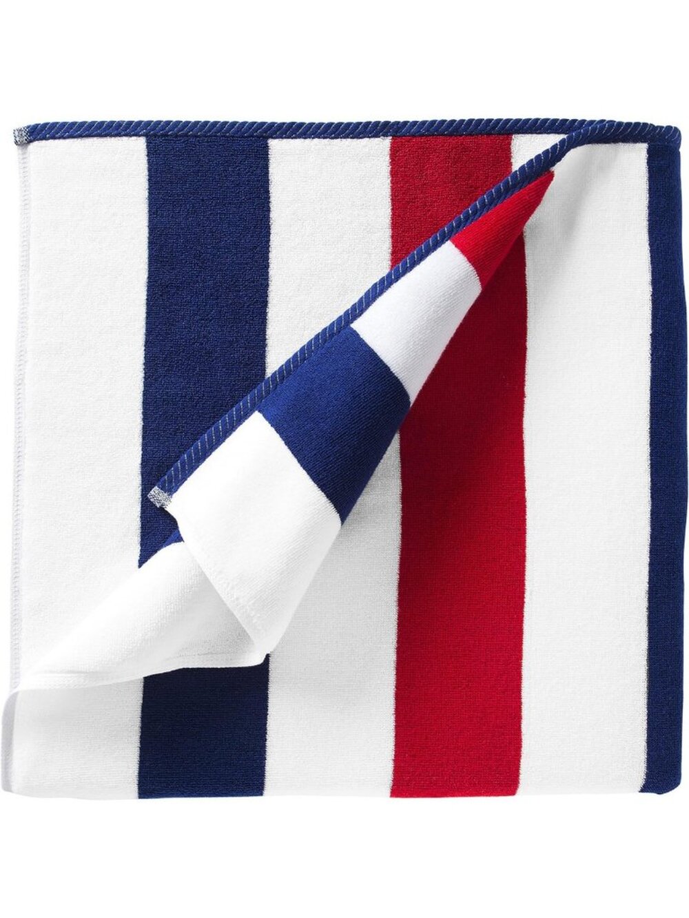 Oversized Striped Cabana Beach Towel - Plush 630 GSM Cotton - Red, White & Blue